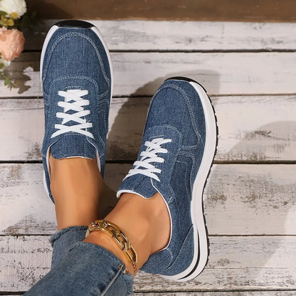 Orthopedische Sneakers Met Platformzool Comfortabel Denim