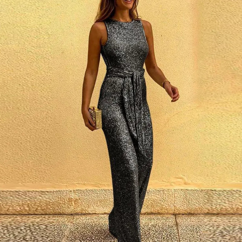 Jumpsuit Met Pailletten Glimmend Feestelijk Design