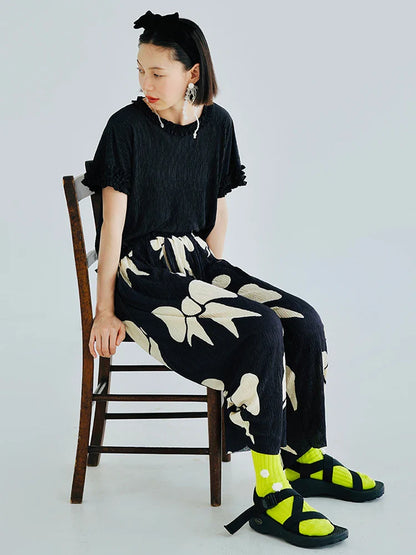ChiqueCouture Zwarte Vouwenstrik Broek