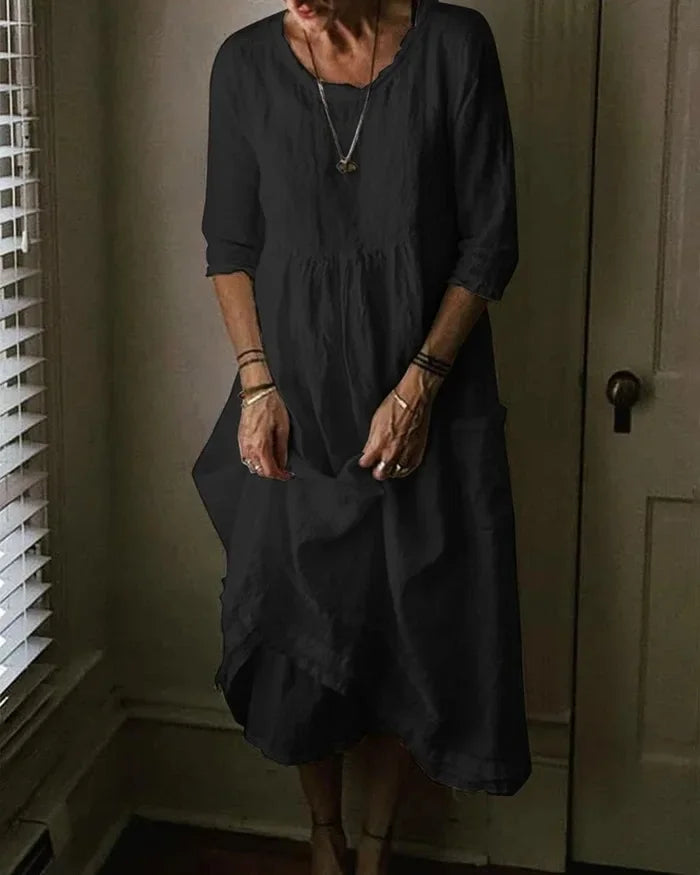 Damesjurk Oversized Katoen Linnen Zomerkleding
