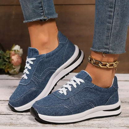 Orthopedische Sneakers Met Platformzool Comfortabel Denim - Mode Vibes