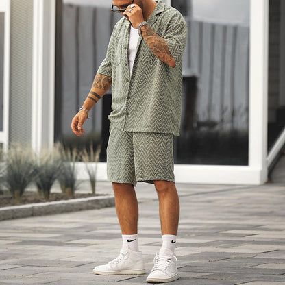 Vintage Heren Zomerset - Katoen Shirt en Korte Broek Combo