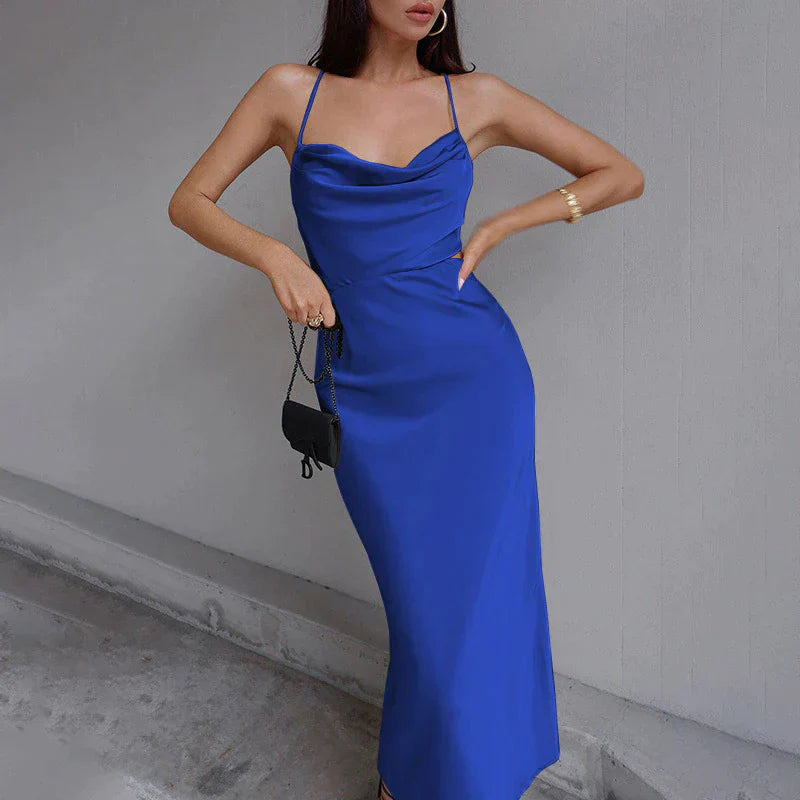 Elegante Midi Jurk voor Vrouw Zwart Jurk Model Vera