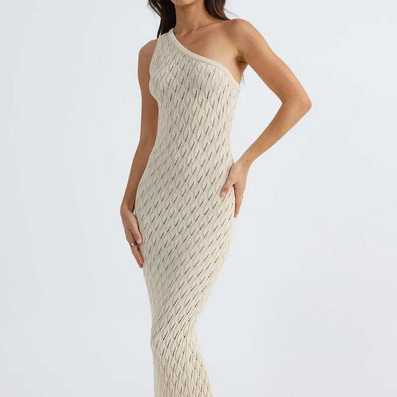 Asymmetrische Jurk Lange Knitlook Vrouwelijke Zomerjurk