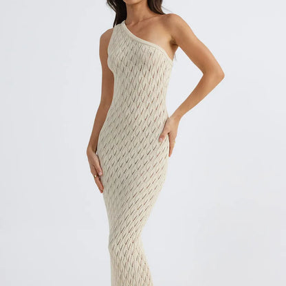 Asymmetrische Jurk Lange Knitlook Vrouwelijke Zomerjurk
