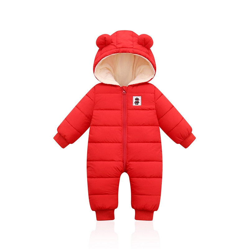 Baby Romper Met Berenoortjes Warme Winteruitvoering