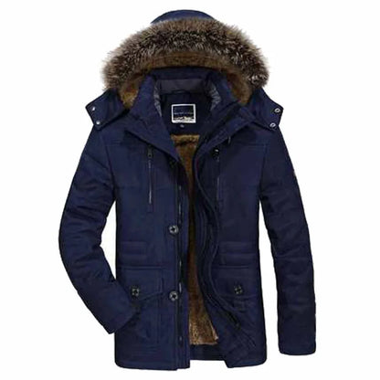 Heren Warme Winterjas met Capuchon – Winddicht & Comfortabel voor Koude Dagen