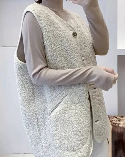 Gilet Anne Wollen Luxe Stijlvol Donkerbruin