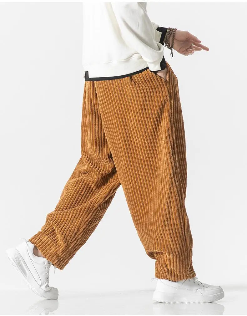 Heren ribgebreide joggingbroek – Relaxed fit met elastische tailleband