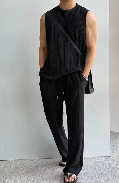 KIAN Zomerset Mouwloze Top en Wijdvallende Broek