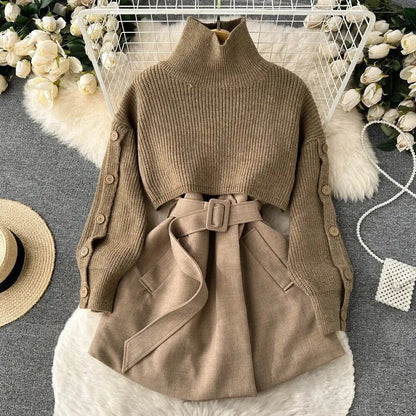 Gebreide Modeset voor Vrouw Warm en Stijlvol - Mode Vibes