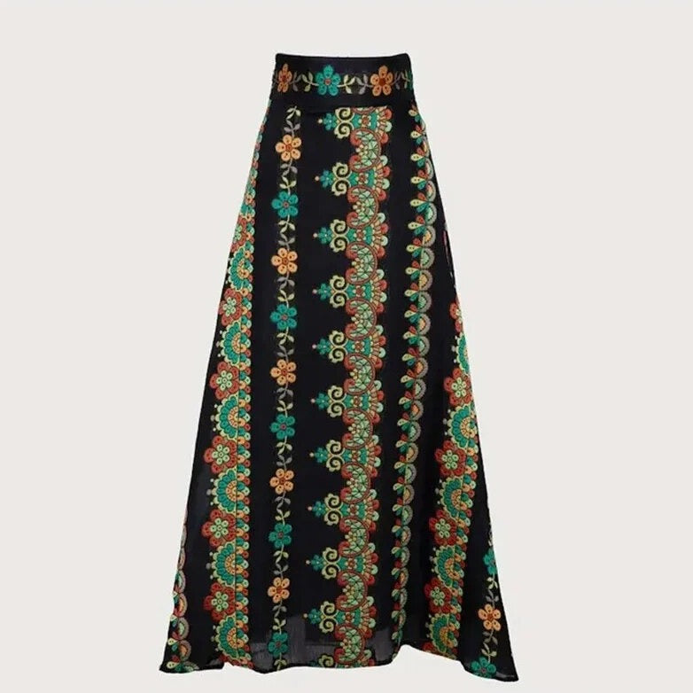 Rok Set met Bloemenpatroon Vintage Stijl A-Lijn