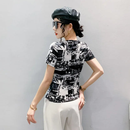 Luzia Mode Zomerse Gedrukte T-Shirt