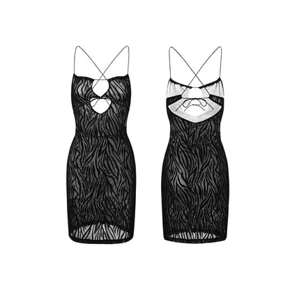 Mini Jurk Zwart of Wit Uitgesneden Sling Design