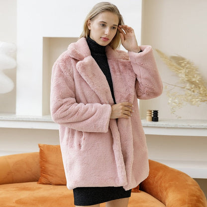 Warme Faux Fur Jas voor Vrouw Wintercollectie