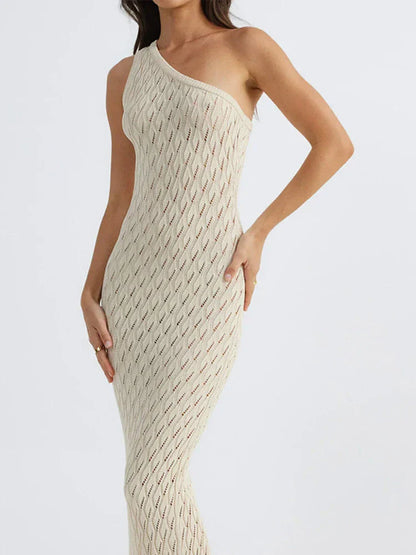 Asymmetrische Jurk Lange Knitlook Vrouwelijke Zomerjurk