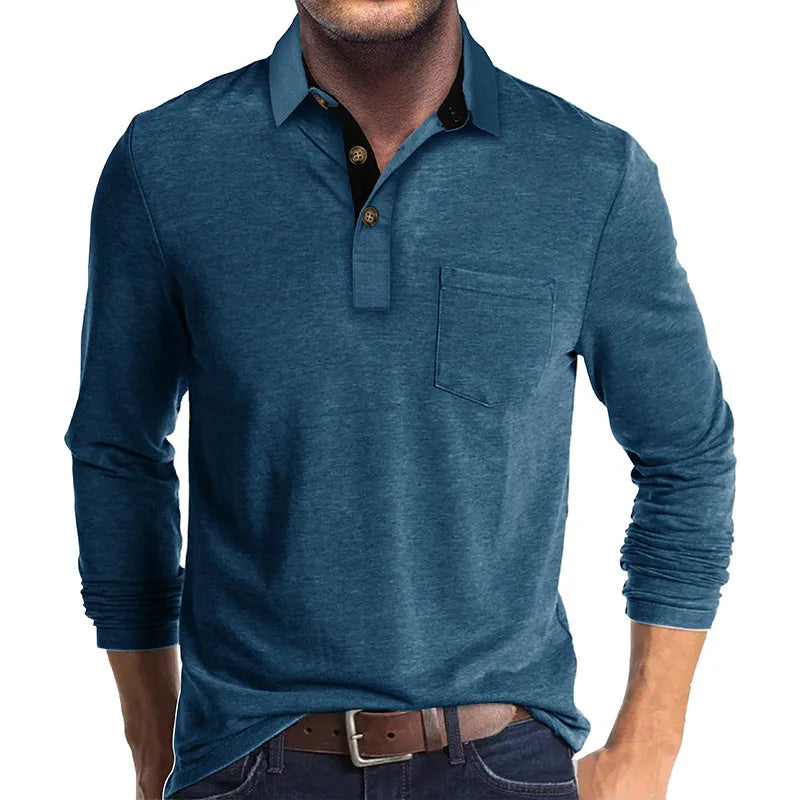 Heren Polo Lange Mouw Ademend Kleding Matteo