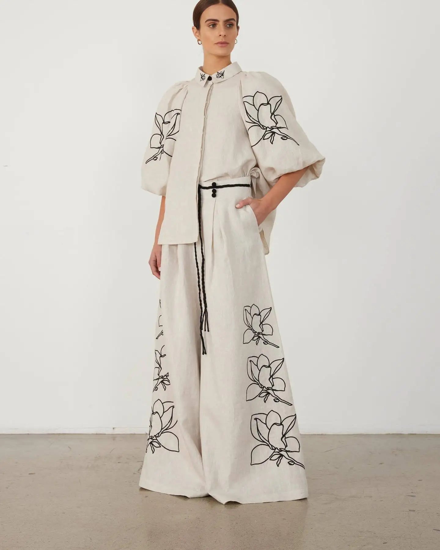 Linnen Sets Dames Katoen Zomerjurk Outfit - Mode Vibes