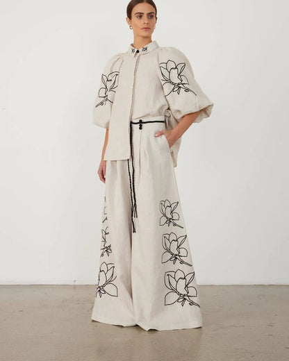 Linnen Sets Dames Katoen Zomerjurk Outfit - Mode Vibes