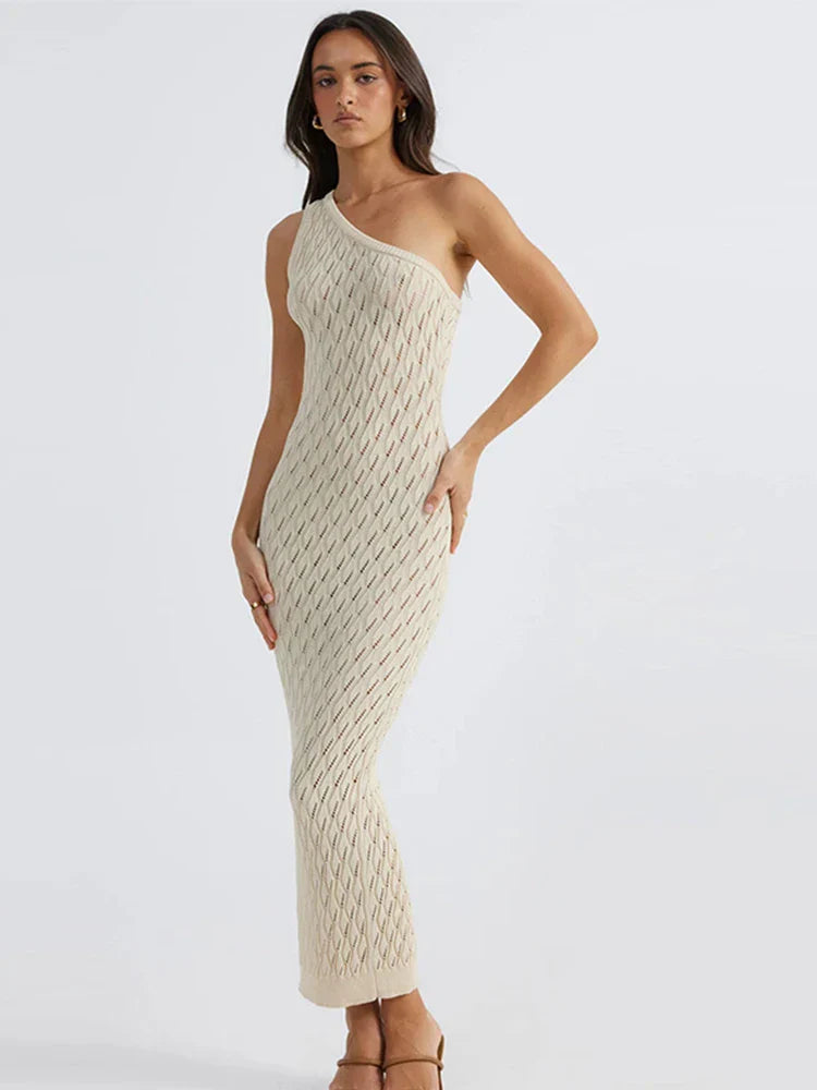Asymmetrische Jurk Lange Knitlook Vrouwelijke Zomerjurk - Mode Vibes