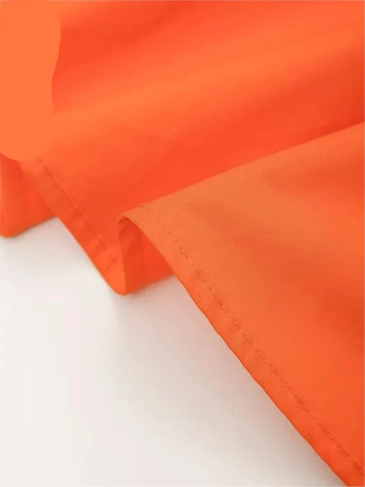 Noa | Korte zomerjurk met riem voor dames | Oranje