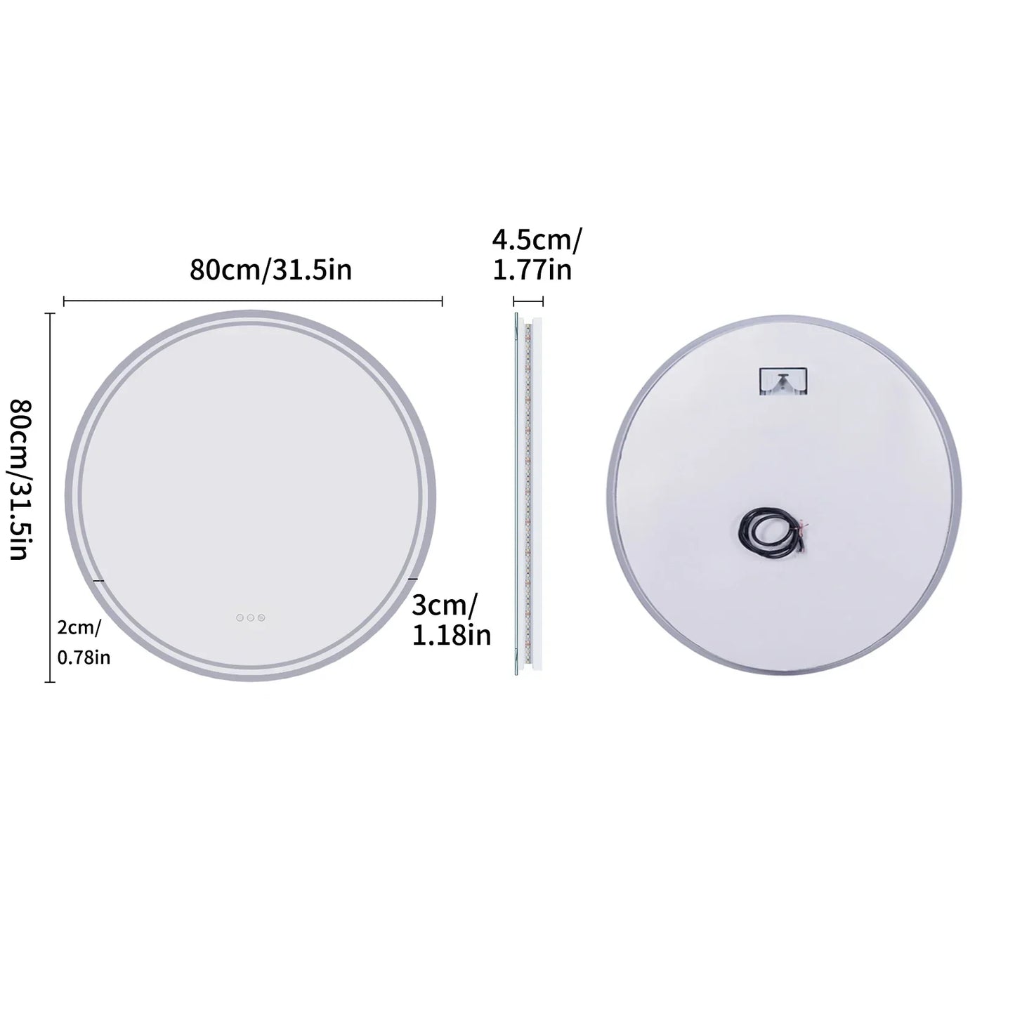 Ronde Badkamerspiegel met Verlichting LED