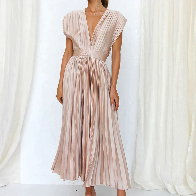 Iris Jurk met Plooien Elegante VrouwenJurk