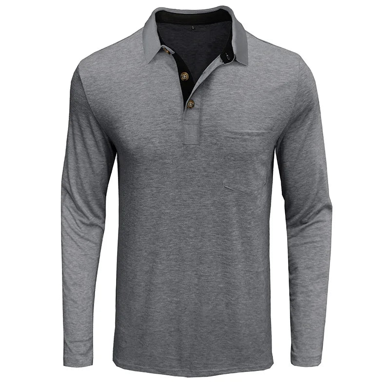 Heren Polo Lange Mouw Ademend Kleding Matteo