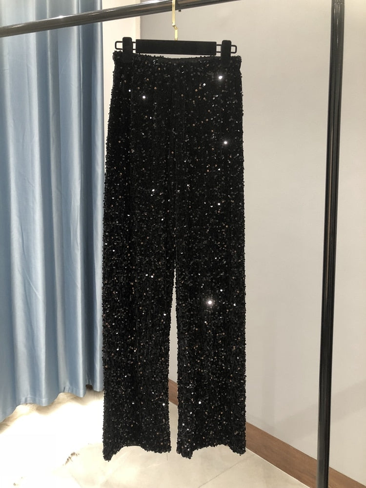 Glitter Broek Glimmend Feestkleding voor Vrouw