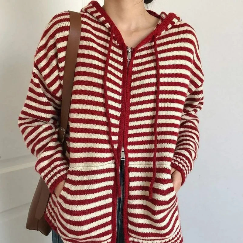 Gestreepte Hoodie Heren Trui Casual