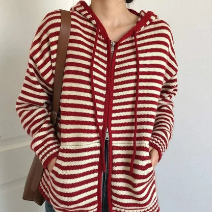 Gestreepte Hoodie Heren Trui Casual