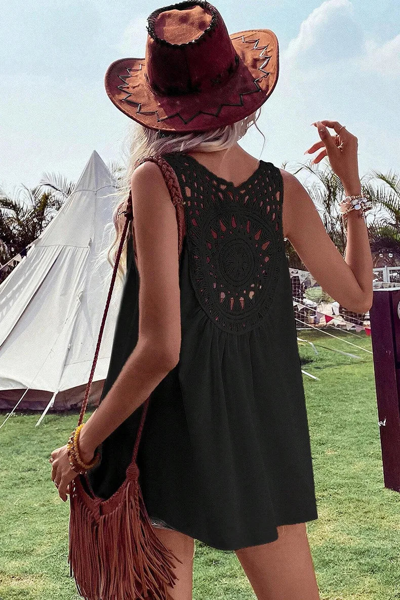 Mouwloze Boho Top Zomer Jurk Stijl