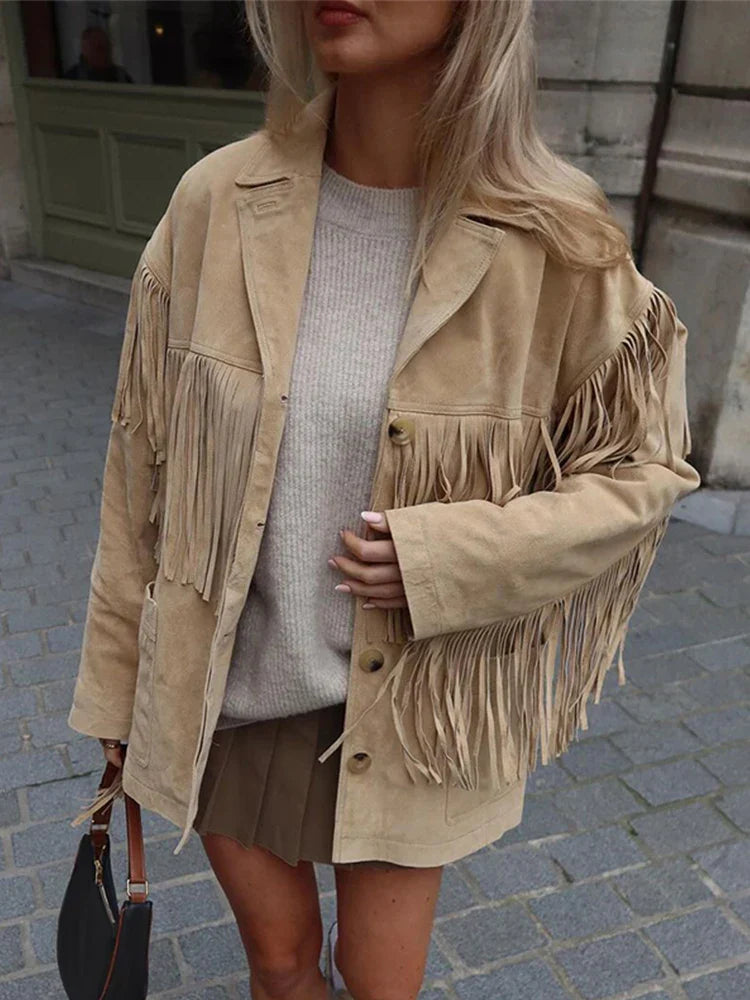 Suède Franje Jas Westers Stijl Boho Chic