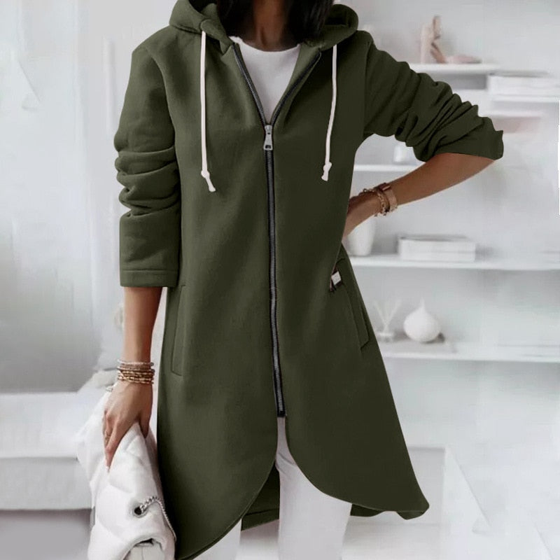 Dames Hoodie Vest Rits Capuchon Zwart Sportief