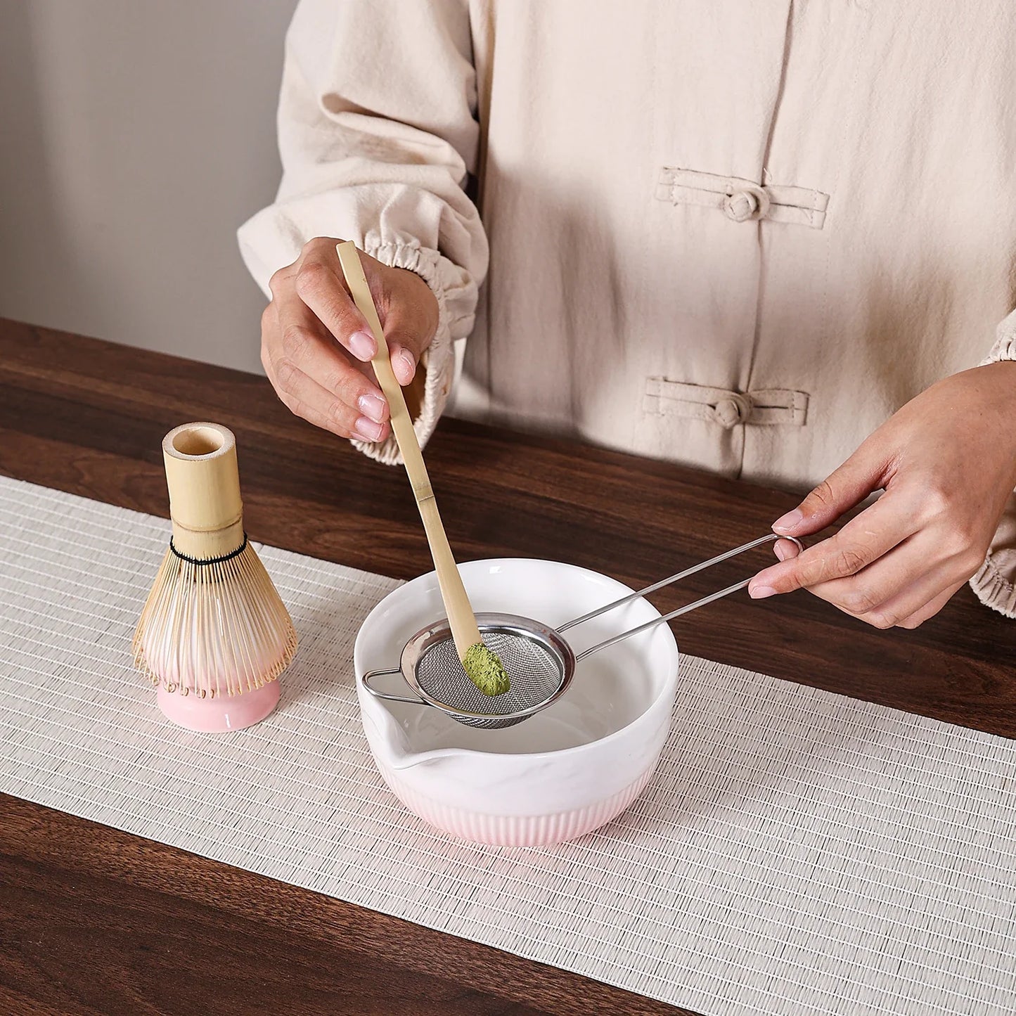 Complete matcha set voor thuisgebruik met accessoires