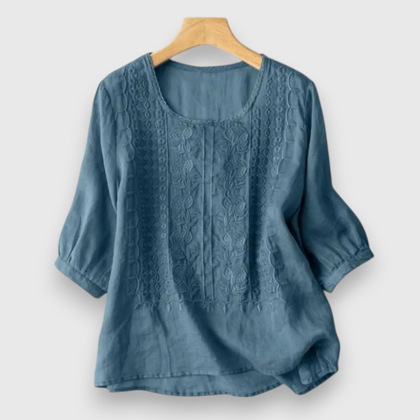 Dames Blouse Geborduurd Regular Fit