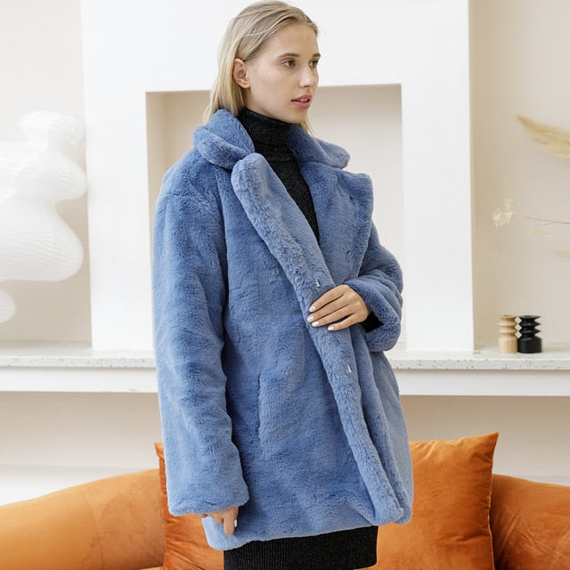 Dames Elegante Imitatiebontjas – Warm & Stijlvol voor Herfst en Winter