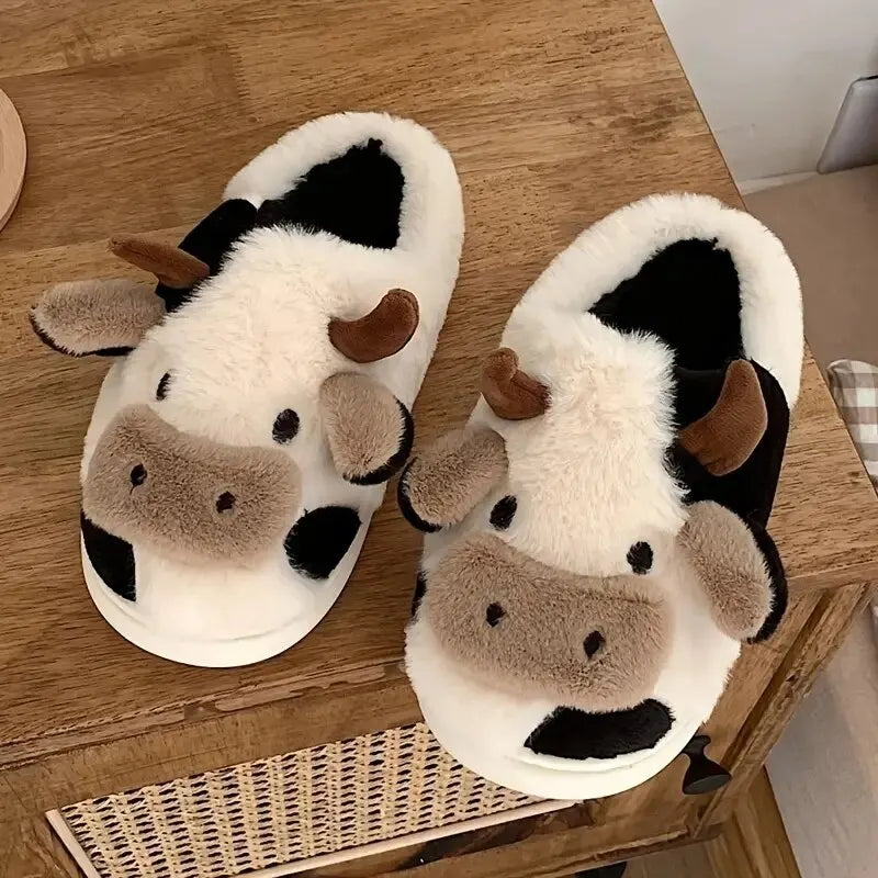 Koe Pantoffels Pluche Warm Grappig - Mode Vibes