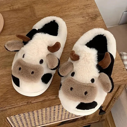 Koe Pantoffels Pluche Warm Grappig - Mode Vibes