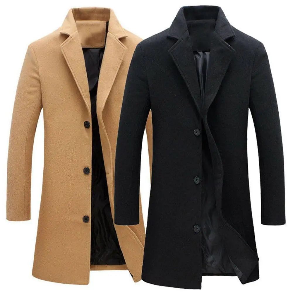 Heren Wollen Jas Warm voor Herfst en Winter