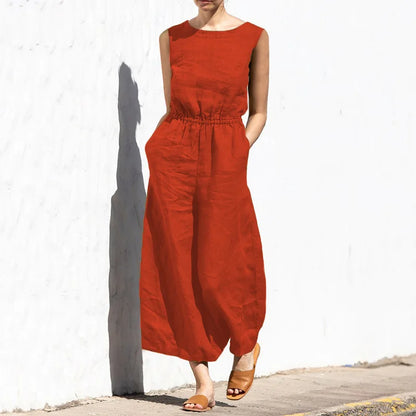 Vrouwelijke Katoenen Jumpsuit Zomer Jurk