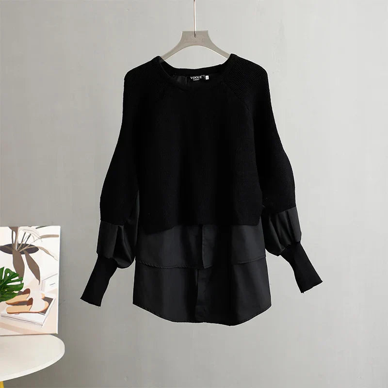 Ronde Hals Dames Trui Gebreid Vintage Stijl
