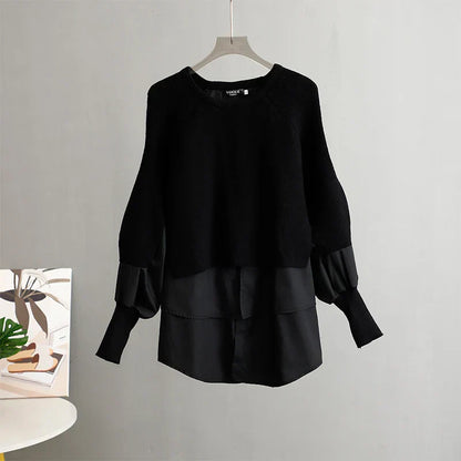 Ronde Hals Dames Trui Gebreid Vintage Stijl