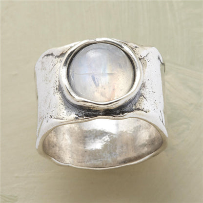 Zilveren Maansteen Ring Luna Sieraden - Mode Vibes