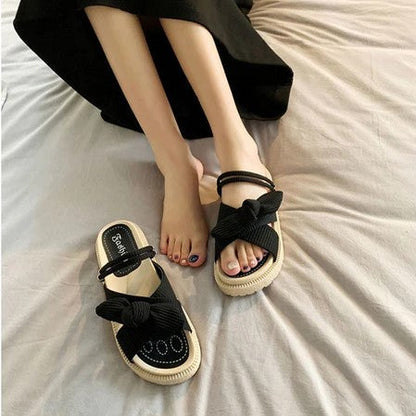 Espadrille Sandalen Bruin met Wikkelbanden - Mode Vibes