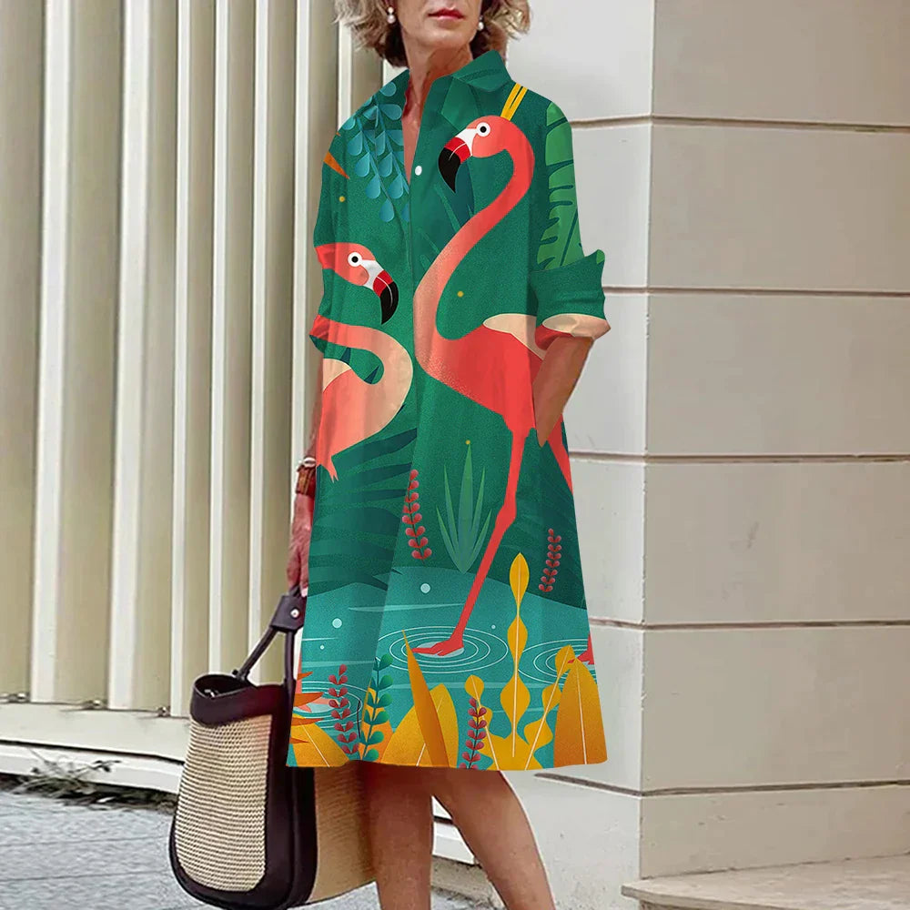Vrouwelijke Overhemdjurk Elegante Stijl