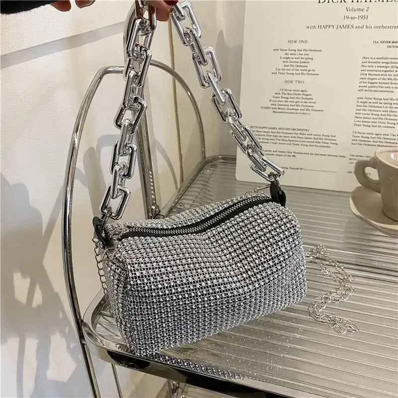 GlamourBliss Strass Glitter Bucket Bag