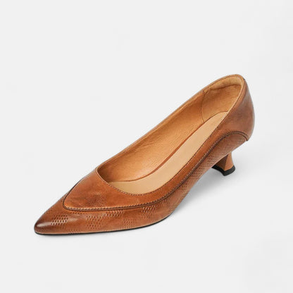 Dames Leren Hakken Elegante Pasvorm - Mode Vibes
