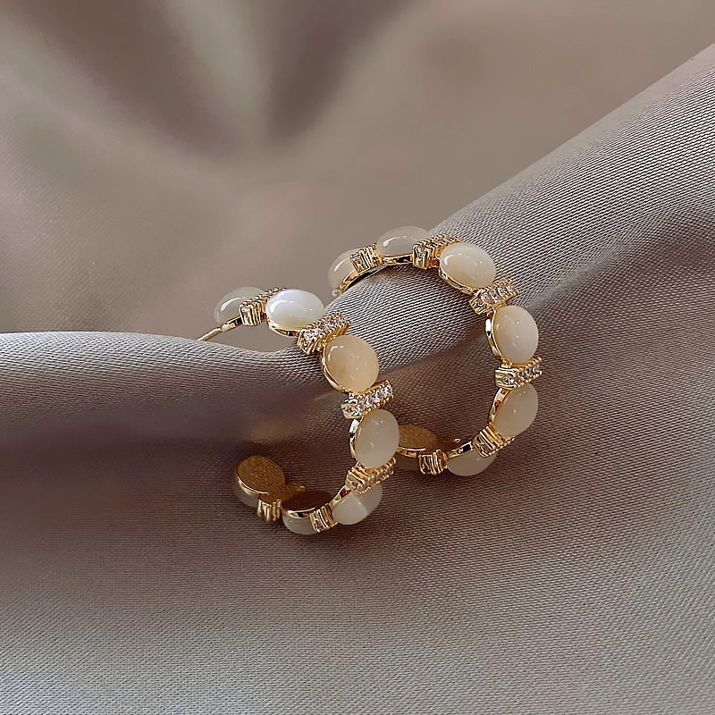 Unieke Oorbellen Set Opal Zilver Kleurrijk