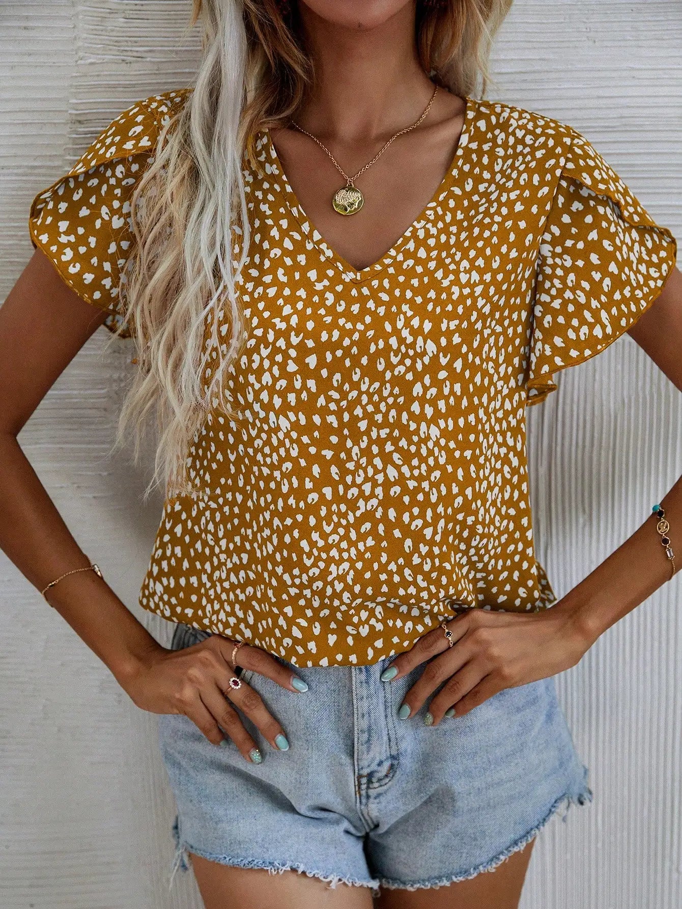 Vrouwelijke Zomer Blouse Kort Mouwen Slim Fit